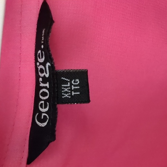 Hot pink sheer button down - Picture 2 of 4